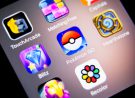 La Habra, United States - July 12, 2016: Macro closeup image of pokemon go game app icon among other icons on an iphone smartphone device. Pokemon Go is a popular virtual reality game for mobile devices.