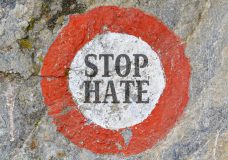 Text message as appeal to combat hatred and intolerance between people