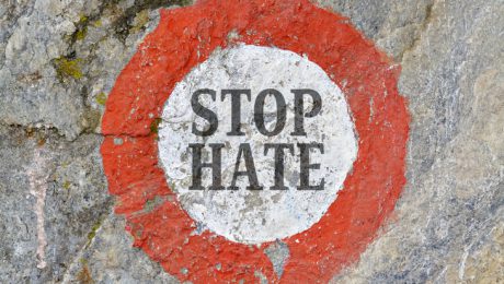Text message as appeal to combat hatred and intolerance between people